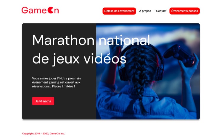 projet openclassrooms GameOn